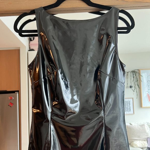 Cydnie Jordan Patent Mini Dress in Black - Picture 6 of 10
